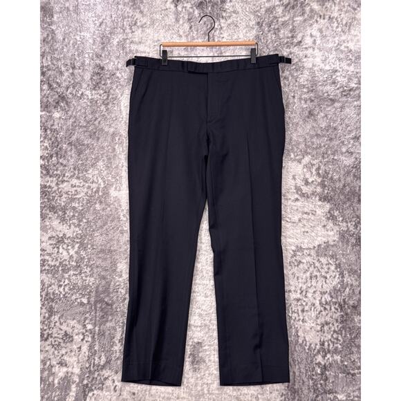 Ralph Lauren Black Label Pants 37 x 31 Mens Wool Side Adjuster Slim Trouser - Picture 1 of 7